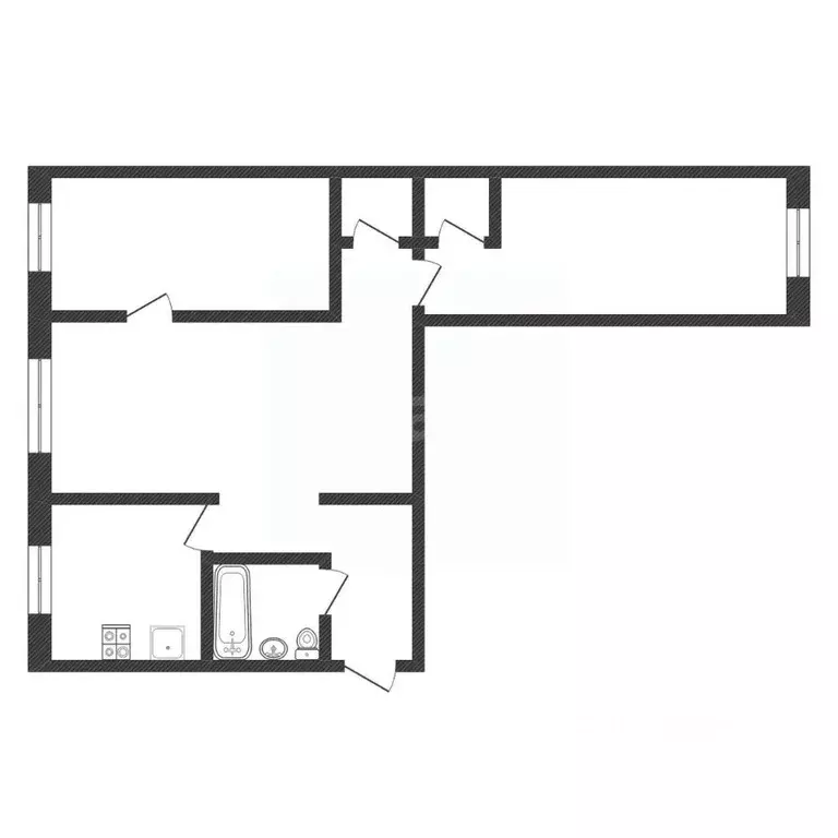 3-к кв. Нижегородская область, Дзержинск просп. Циолковского, 20 (55.0 ... - Фото 2