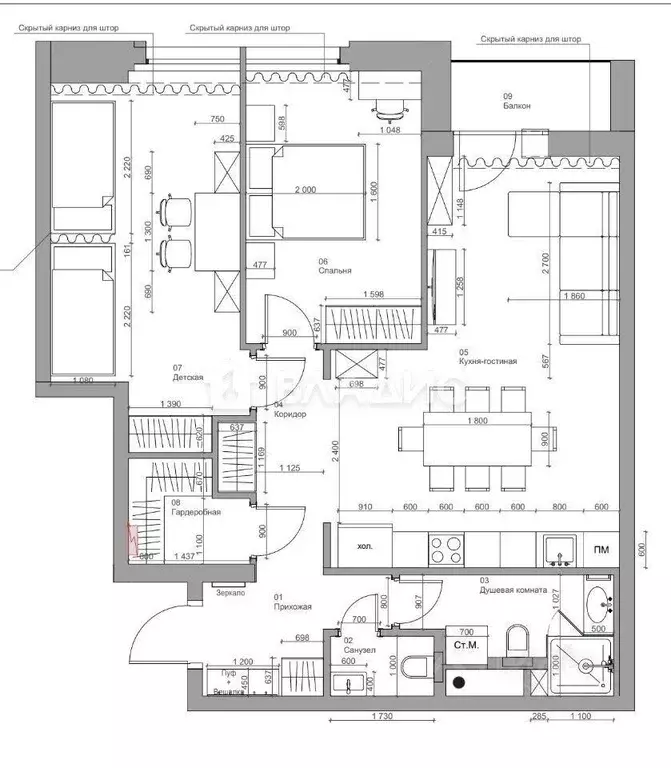 Квартира, 3 комнаты, 83.3 м - Фото 2