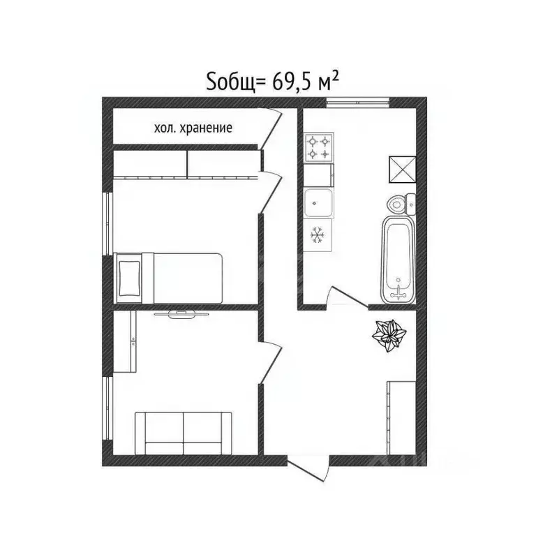 Дом в Брянская область, Карачевский район, Вельяминовское с/пос, д. ... - Фото 1