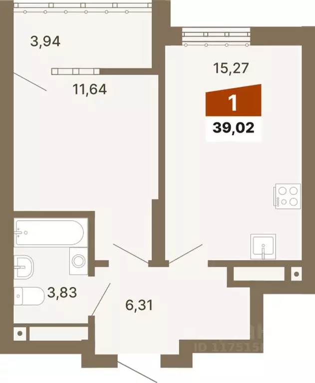 1-к кв. Свердловская область, Екатеринбург ул. Волгоградская, 197 ... - Фото 1