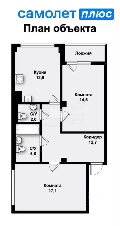 2-к кв. Свердловская область, Екатеринбург ул. Мельникова, 27 (63.5 м) - Фото 1