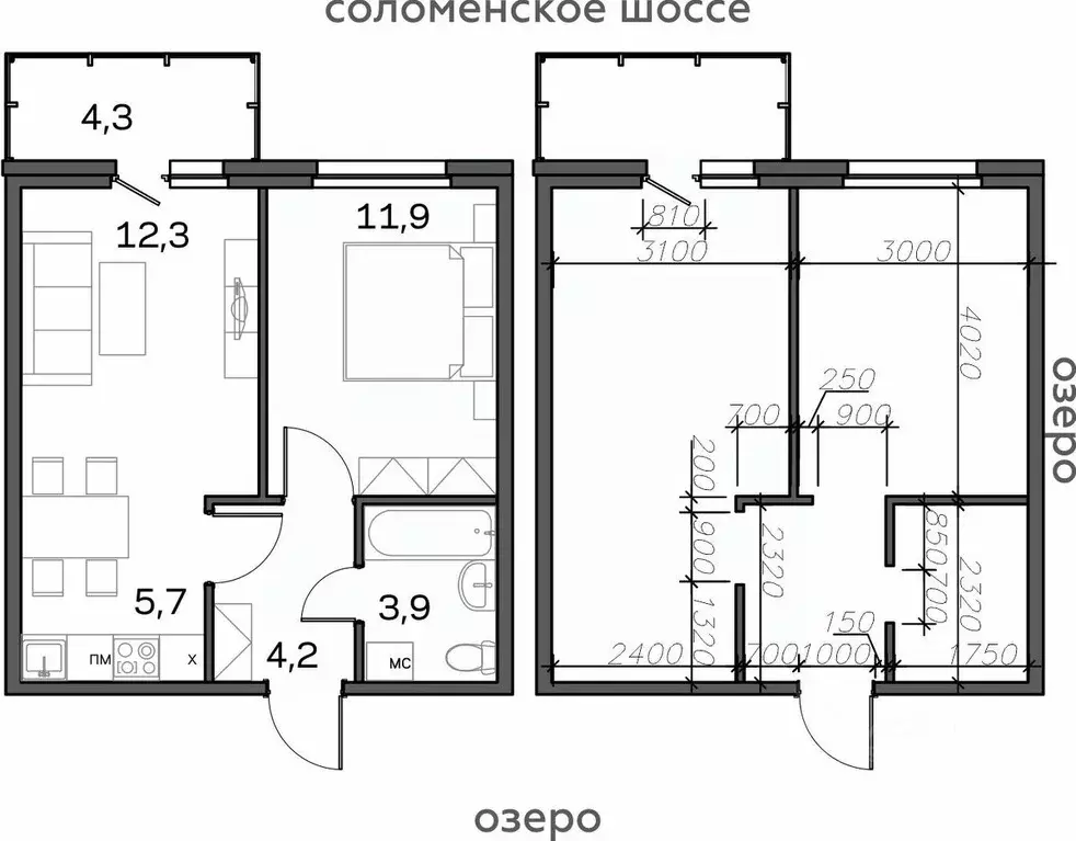 2-к кв. Карелия, Петрозаводск ул. Тапиола, 2к2 (42.3 м) - Фото 0