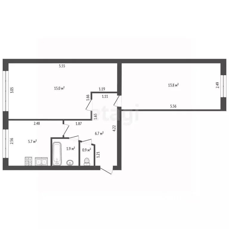 2-к кв. Санкт-Петербург, Санкт-Петербург, Зеленогорск Решетниково ... - Фото 2