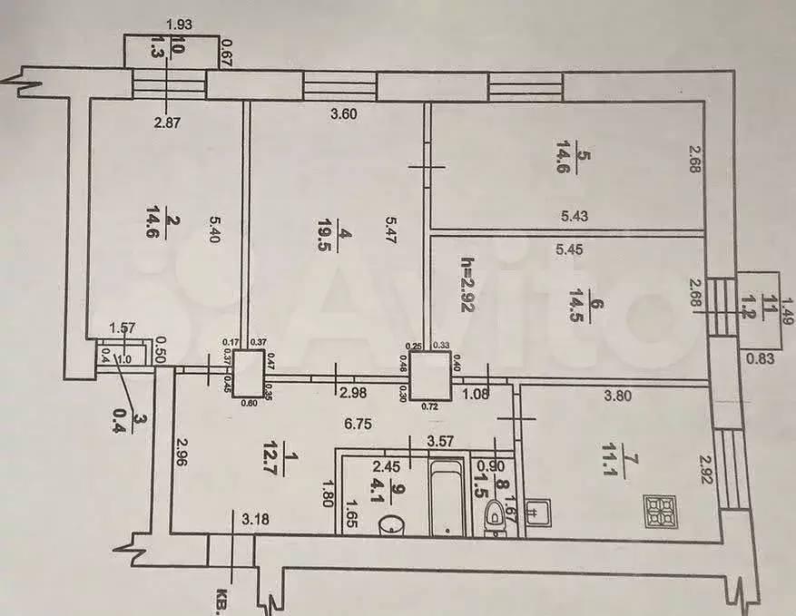 4-к. квартира, 93 м, 3/5 эт. - Фото 0