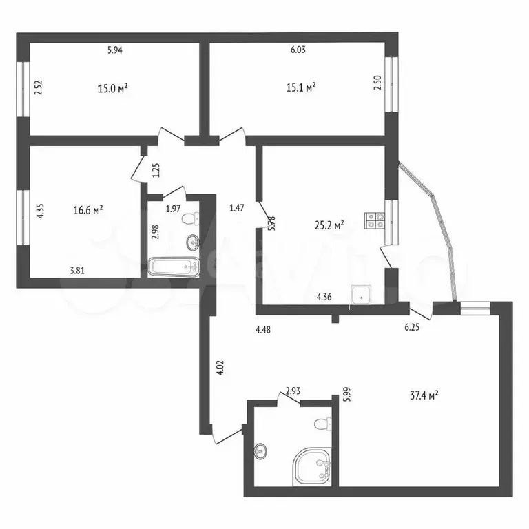 4-к. квартира, 149,7 м, 6/8 эт. - Фото 0