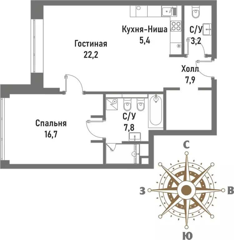 2-к кв. Москва Рубцовско-Дворцовая ул., 4 (63.2 м) - Фото 0