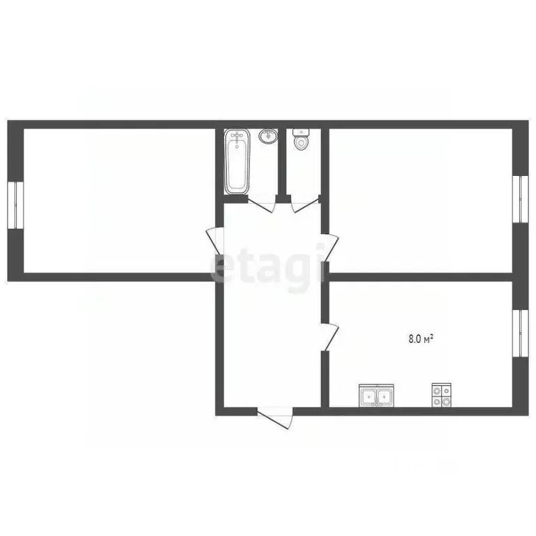 2-к кв. Воронежская область, Борисоглебск Аэродромная ул., 5 (41.6 м) - Фото 2
