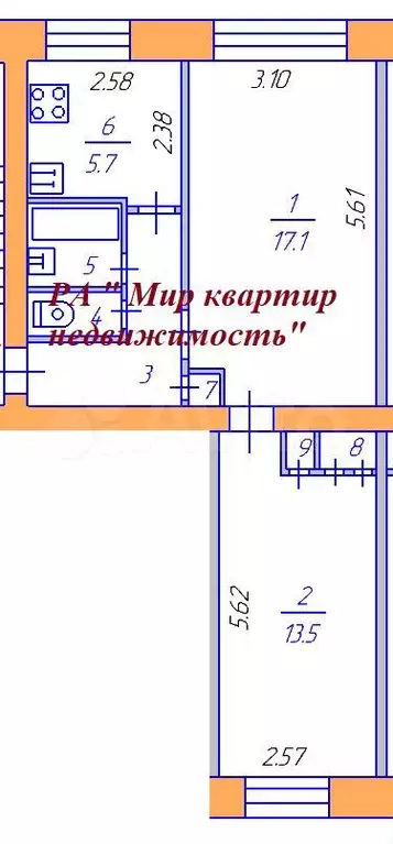 Комната 16м в 2-к., 3/6эт. - Фото 0