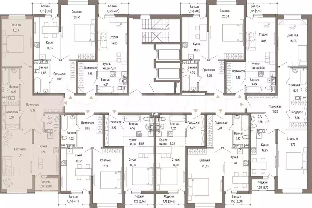 2-к. квартира, 75,6 м, 9/9 эт. - Фото 1