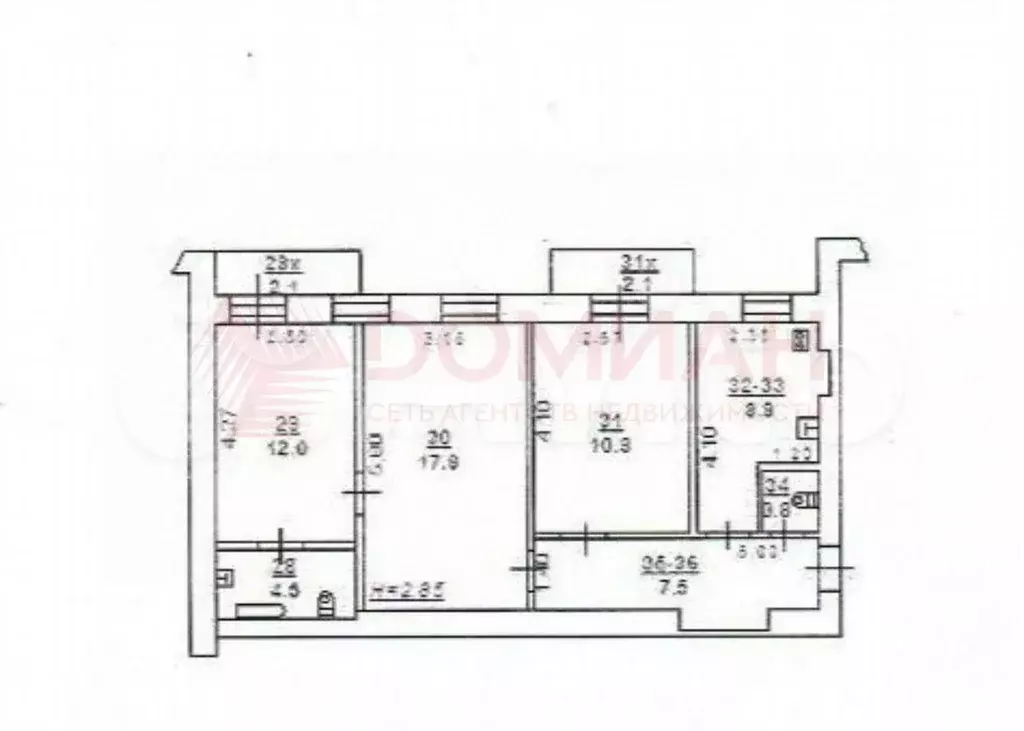 3-к. квартира, 63 м, 4/4 эт. - Фото 0