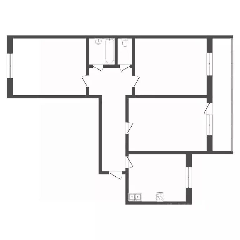 3-к кв. Тюменская область, Тюмень ул. Федюнинского, 17 (61.3 м) - Фото 2