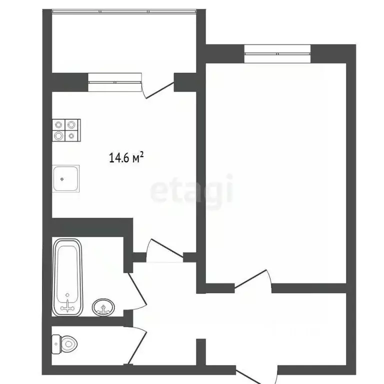1-к кв. Тюменская область, Тюмень ул. Николая Федорова, 17 (37.0 м) - Фото 2