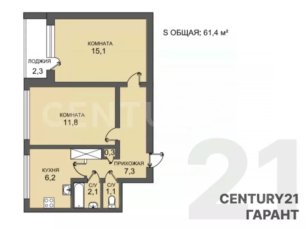 2-к кв. Санкт-Петербург просп. Стачек, 95К1 (43.9 м) - Фото 2
