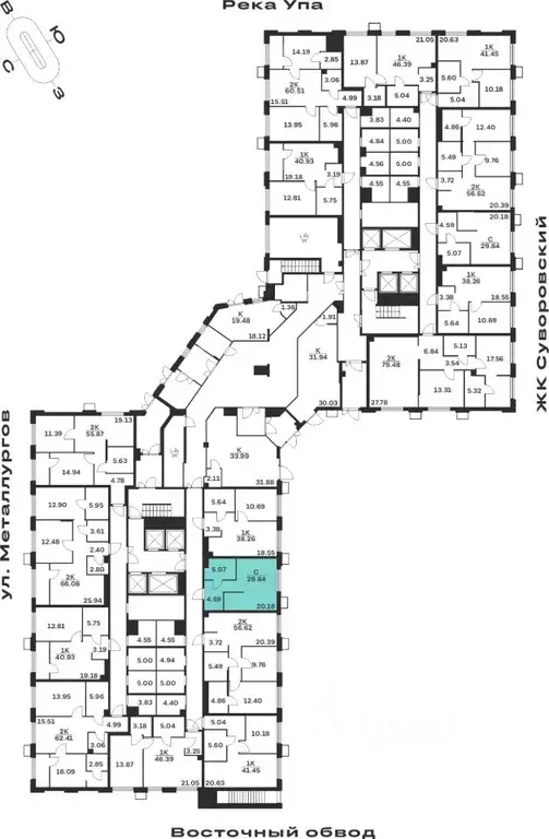 Студия Тульская область, Тула Парк Патриот жилой комплекс (29.84 м) - Фото 2