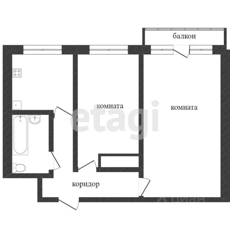 2-к кв. Ханты-Мансийский АО, Сургут просп. Ленина, 32 (44.0 м) - Фото 1