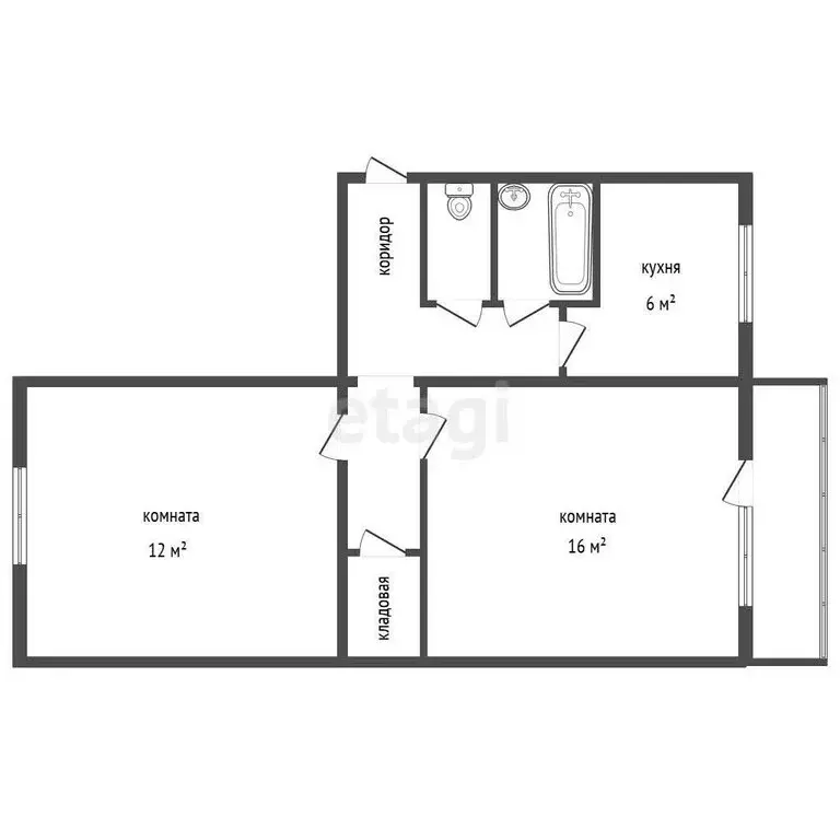 2-комнатная квартира: Троицк, Сибирская улица, 26 (47.9 м) - Фото 1