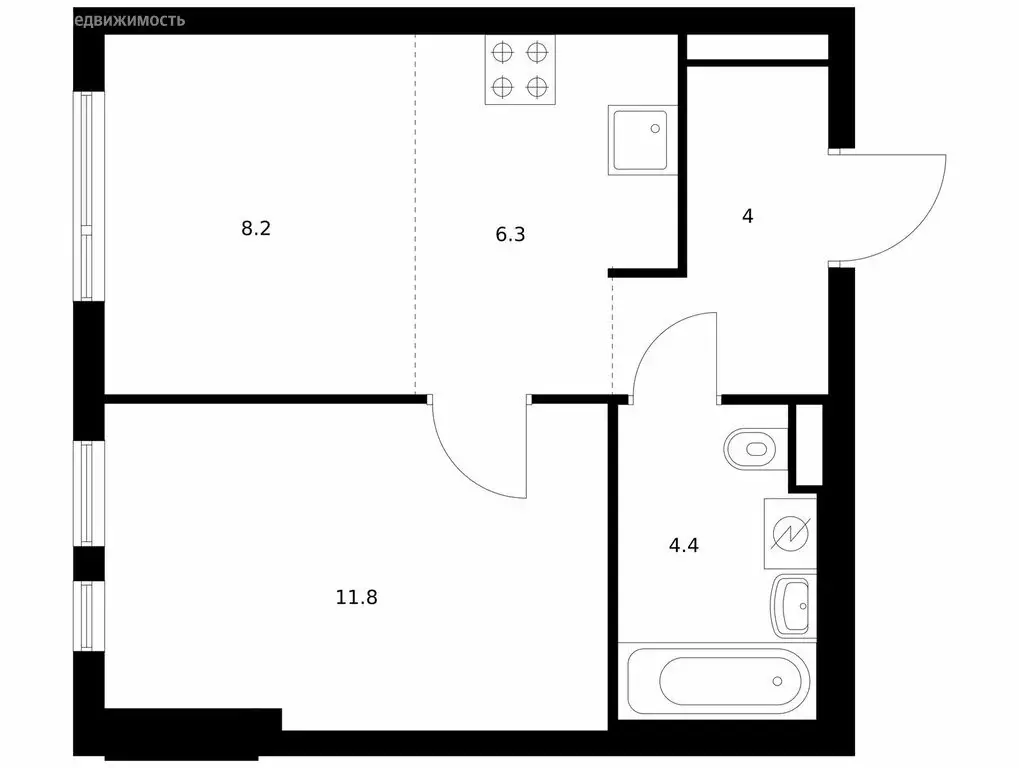 1-комнатная квартира: Ильинское-Усово, ЖК Ильинские Луга, к2.8 (34.7 ... - Фото 1