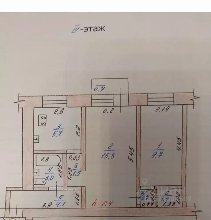 2-к кв. Мордовия, Саранск ул. Федосеенко, 15 (41.0 м) - Фото 0