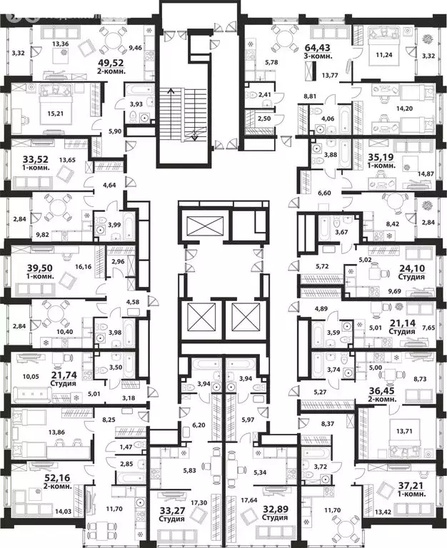 1-комнатная квартира: Ульяновск, 19-й микрорайон, ЖК Аквамарин-2, 1 ... - Фото 2