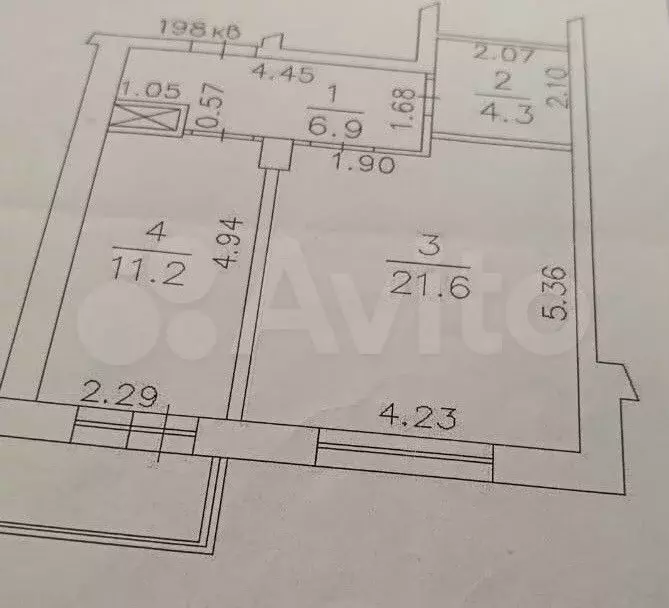 1-к. квартира, 44 м, 4/12 эт. - Фото 0