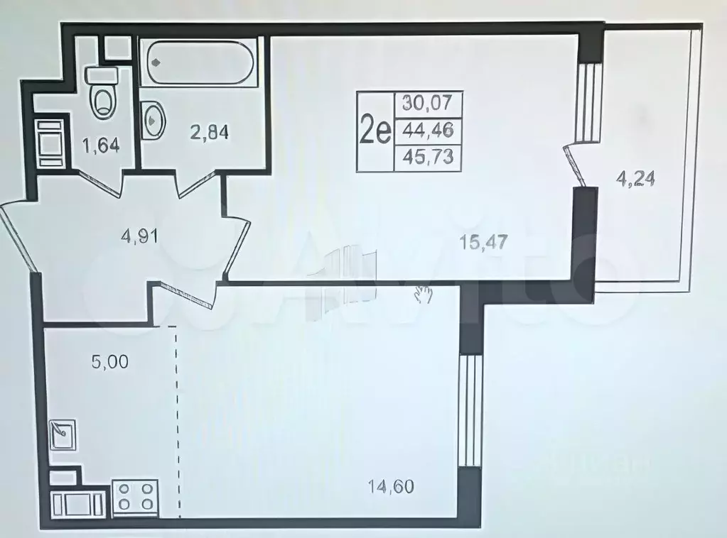 1-к. квартира, 45 м, 3/12 эт. - Фото 0