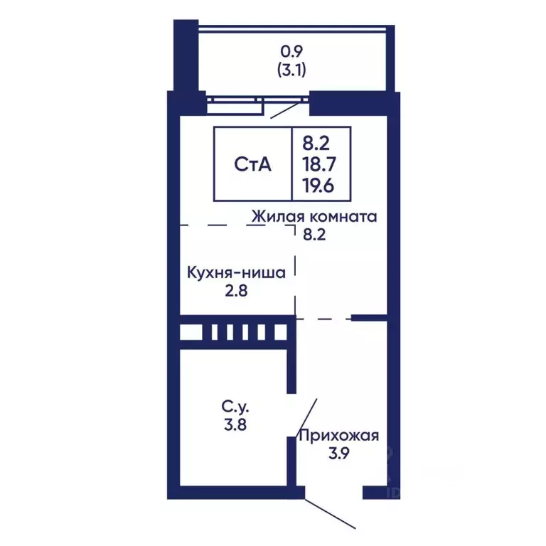 Студия Новосибирская область, Новосибирск Горизонт жилой комплекс ... - Фото 0