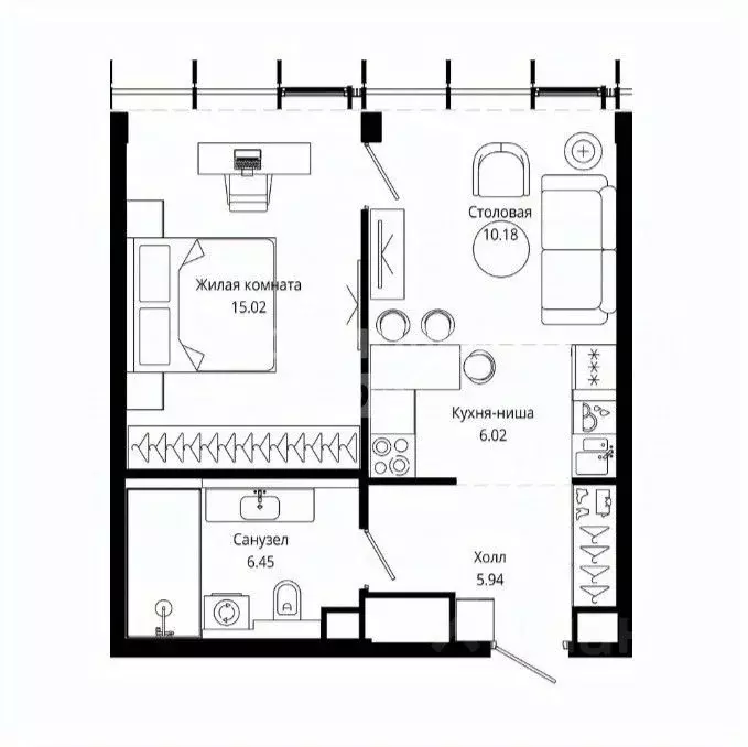 2-к кв. Москва ул. 4-я Марьиной рощи, 10к7 (43.6 м) - Фото 2