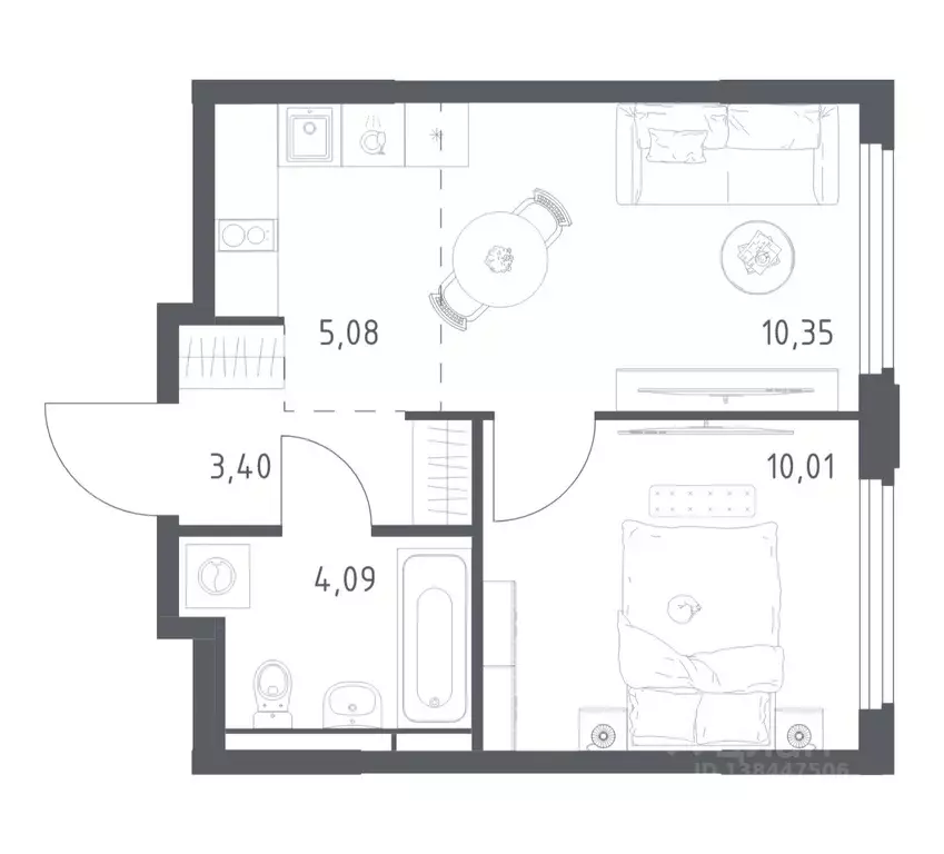 1-к кв. Московская область, Королев Юбилейный мкр, Космический Квартал ... - Фото 1