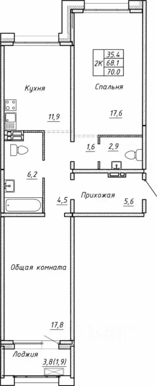 Свободной планировки кв. Новосибирская область, Новосибирск  (70.0 м) - Фото 0