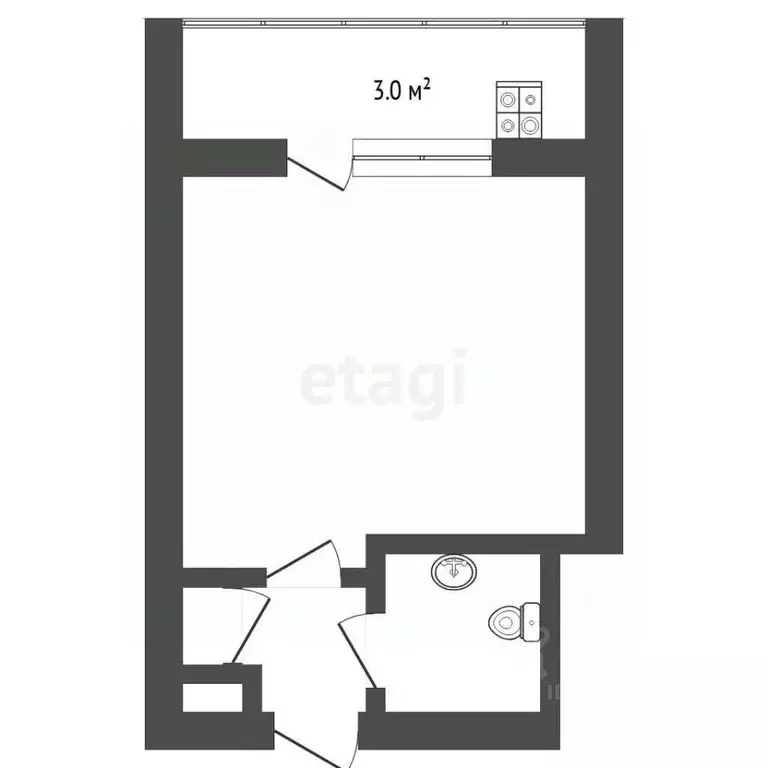 Студия Тюменская область, Тюмень ул. Республики, 241 (12.8 м) - Фото 2