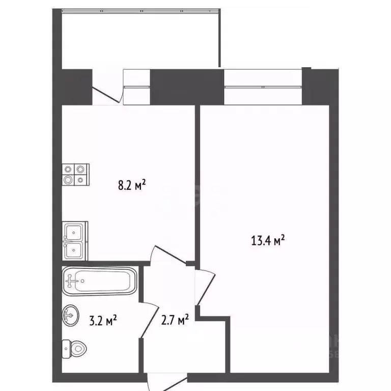 1-к кв. Вологодская область, Вологда ул. Возрождения, 47 (30.0 м) - Фото 1