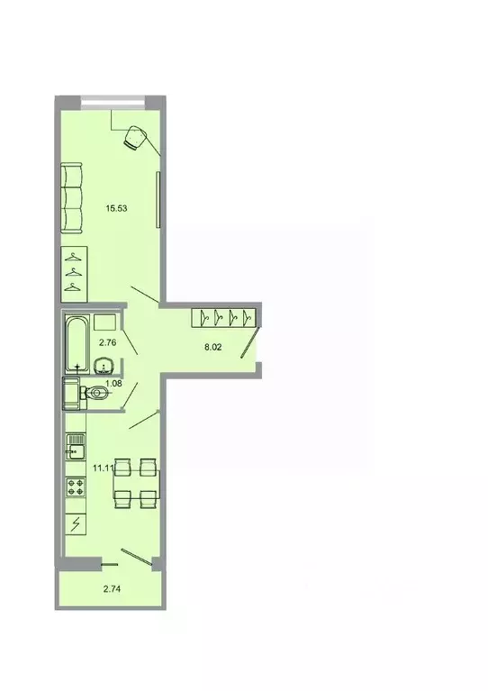 1-к кв. Ленинградская область, Всеволожский район, пос. Бугры ул. ... - Фото 1