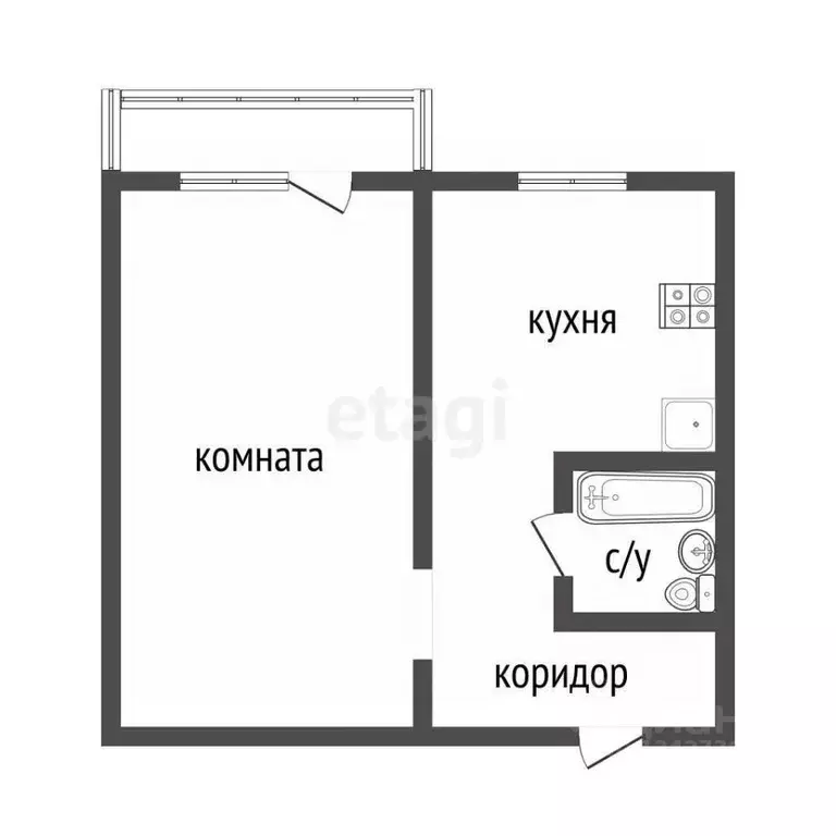 1-к кв. Курганская область, Курган ул. Карла Маркса, 143А (33.3 м) - Фото 2
