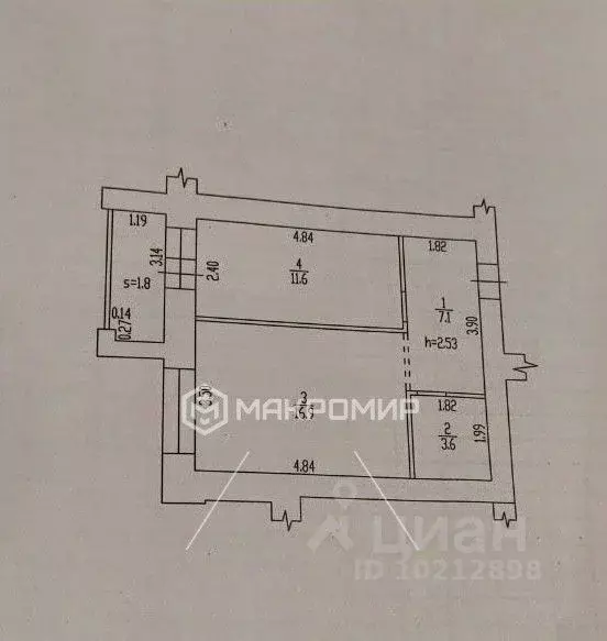 1-к кв. Брянская область, Брянский район, Снежское с/пос, пос. Путевка ... - Фото 2