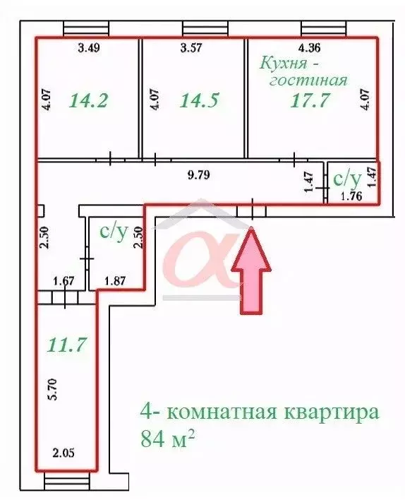 3-к кв. Кемеровская область, Кемерово ул. Тухачевского, 29Бк1 (84.0 м) - Фото 1