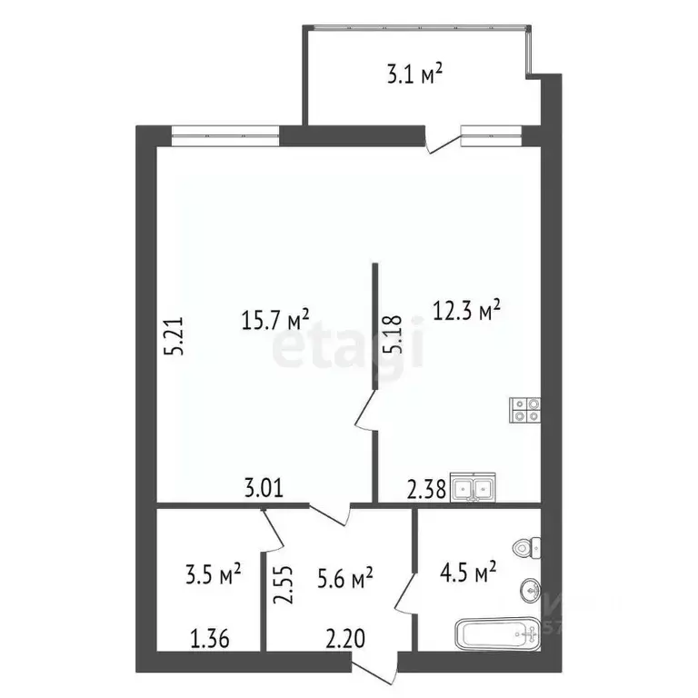 1-к кв. Санкт-Петербург ул. Композиторов, 12 (41.6 м) - Фото 1