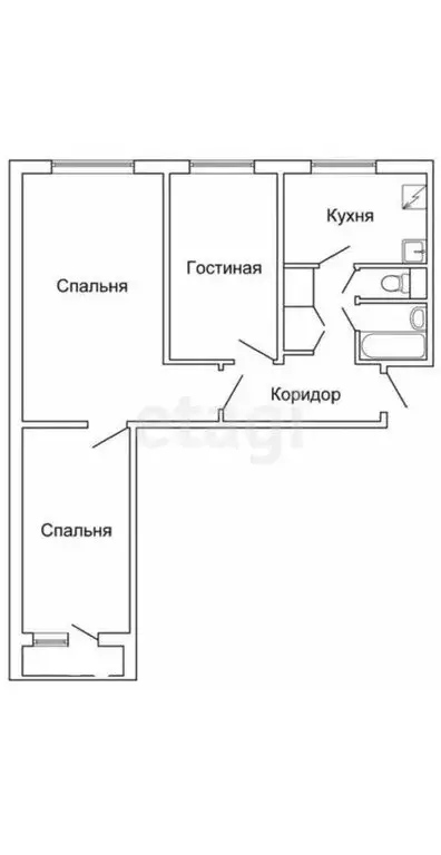 3-комнатная квартира: Арсеньево, улица Бандикова, 97 (62 м) - Фото 0