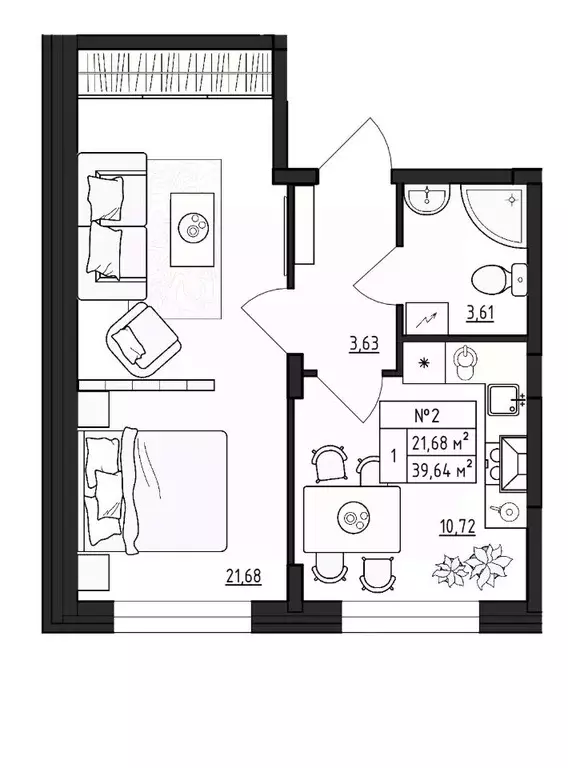 1-к кв. Ленинградская область, Гатчинский муниципальный округ, д. ... - Фото 1