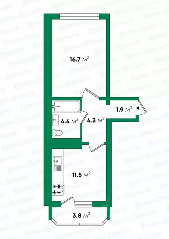 1-к кв. Кировская область, Киров ул. Мостовицкая, 1к1 (40.7 м) - Фото 2
