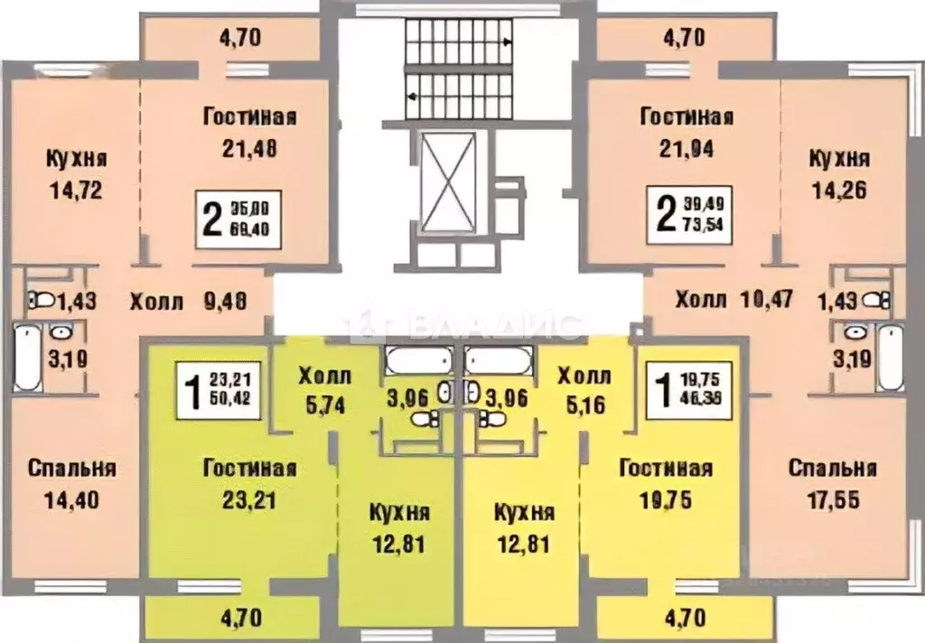 2-к кв. Москва ул. Татьянин Парк, 12к3 (70.0 м) - Фото 2