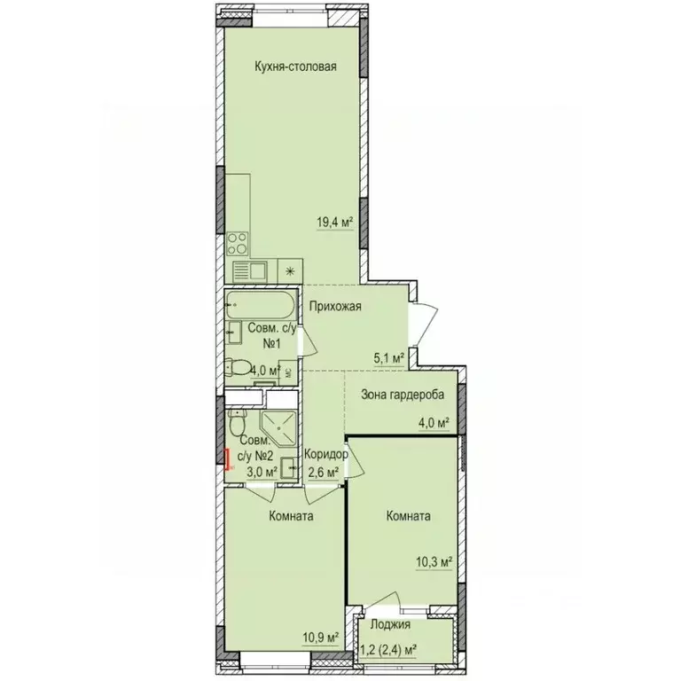 2-к кв. Удмуртия, Ижевск Буммаш жилрайон, Покровский жилой комплекс ... - Фото 1