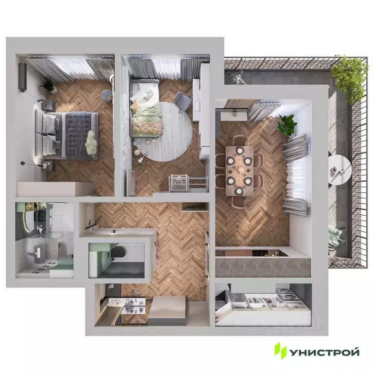 2-к кв. Самарская область, Тольятти 3А кв-л, Уникум на Ленинском жилой ... - Фото 1