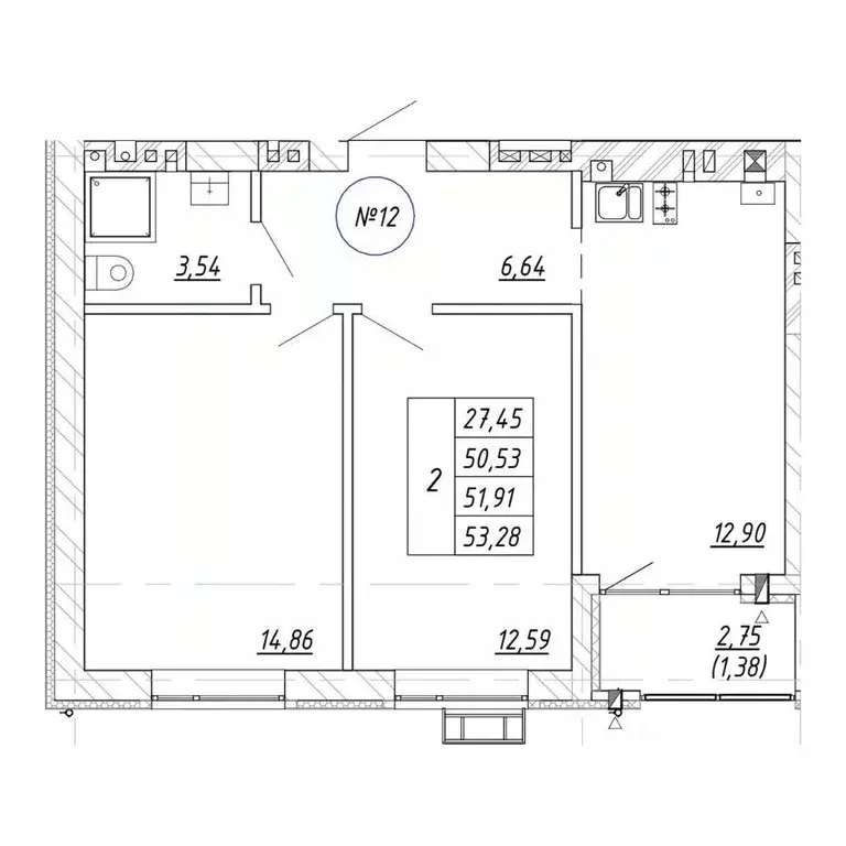 2-к кв. Калининградская область, Зеленоградск  (51.91 м) - Фото 1