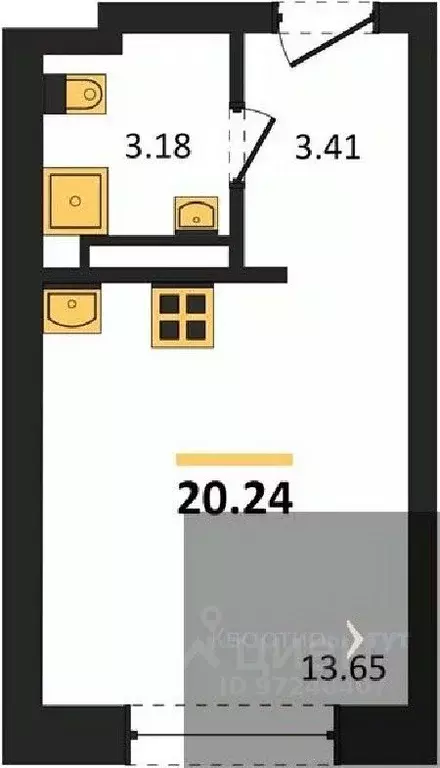 Студия Воронежская область, Воронеж Транспортная ул., 58 (20.24 м) - Фото 0