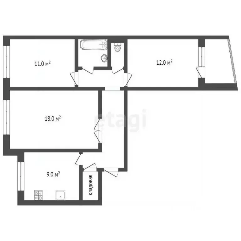 3-к кв. Ярославская область, Тутаев ул. Моторостроителей, 67 (62.0 м) - Фото 2