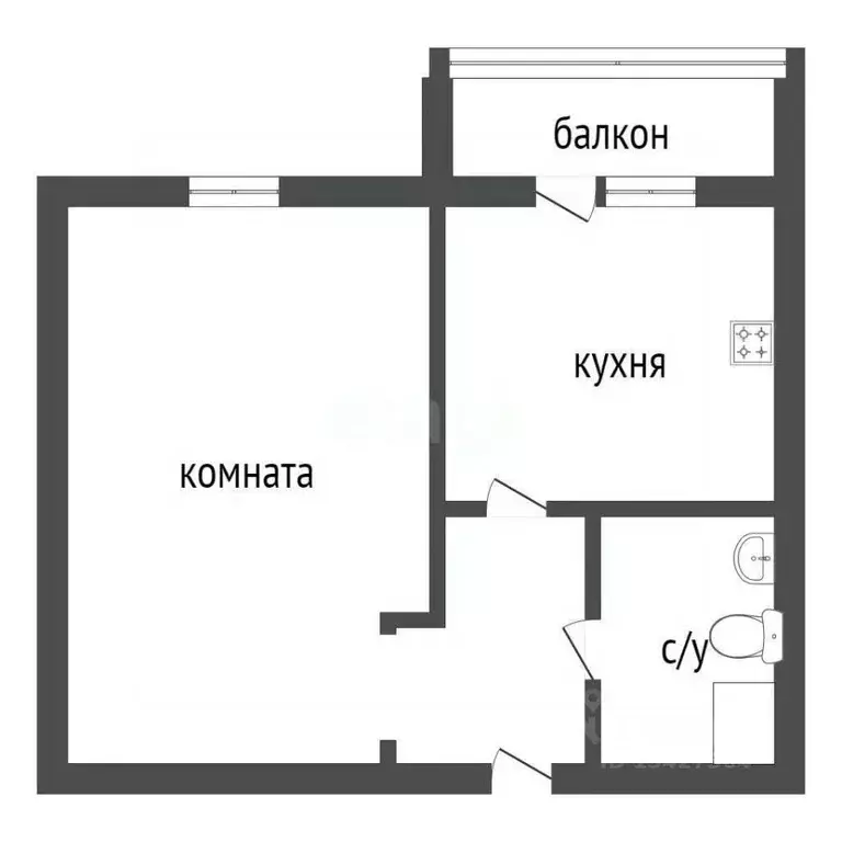 1-к кв. Курганская область, Курган ул. Калинина, 18 (35.8 м) - Фото 2