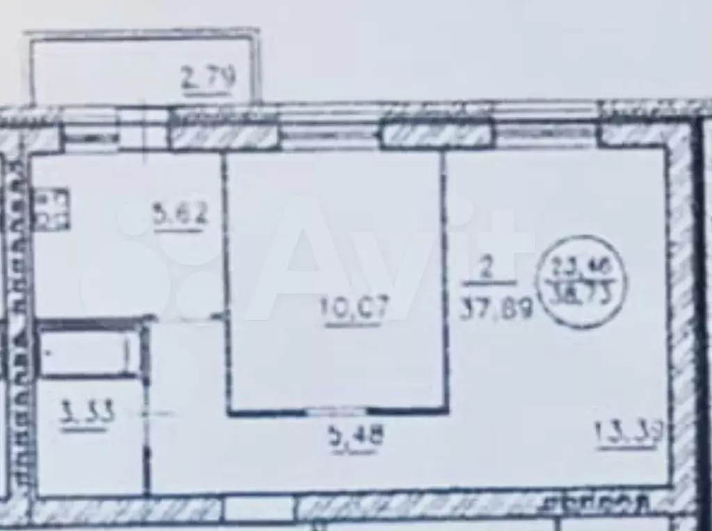 2-к. квартира, 40 м, 4/5 эт. - Фото 1