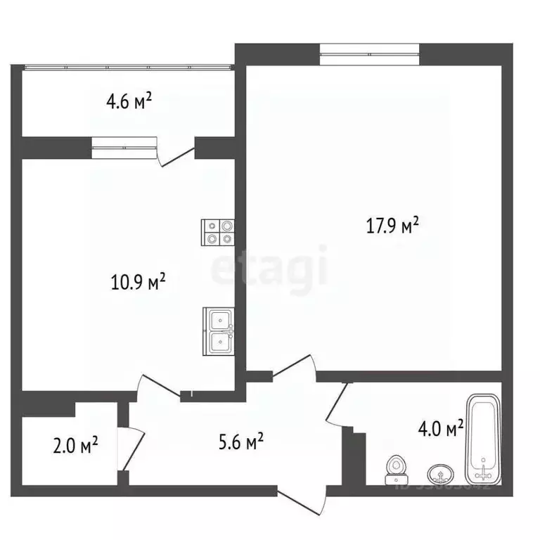 1-к кв. Забайкальский край, Чита Красноармейская ул., 14 (40.8 м) - Фото 2