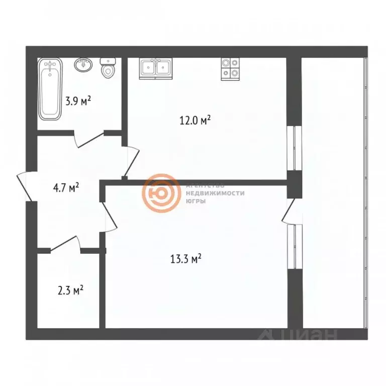 1-к кв. Тюменская область, Тюмень бул. Бориса Щербины, 13 (37.5 м) - Фото 2