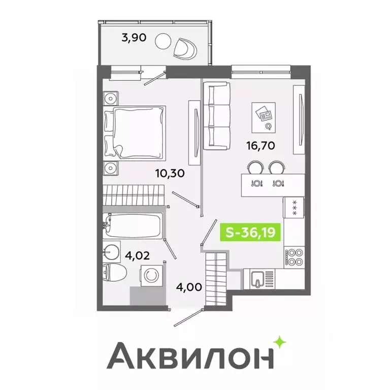 2-к кв. Ленинградская область, Всеволожский район, Заневское городское ... - Фото 1